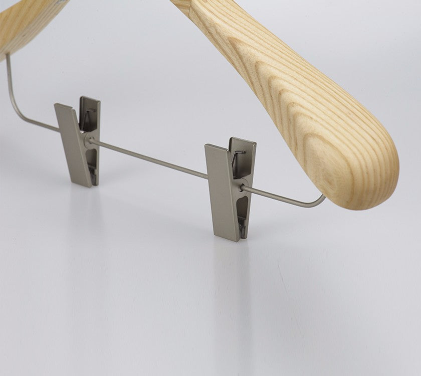 Deluxe Wooden Portable Coat Hanger Rack With Clips