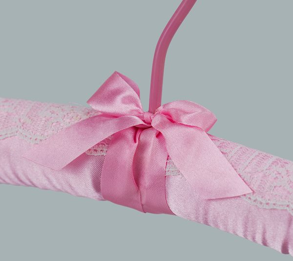 Pink Satin Padded Hanger For Wedding Dress