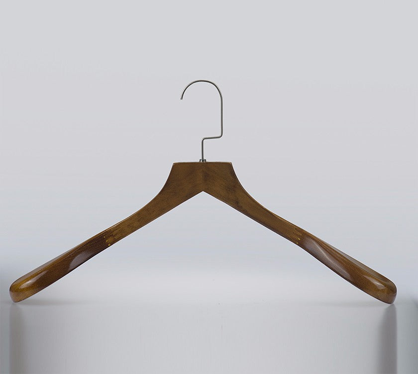 luxury Wood Coat Hangers with Extra-Wide Shoulder