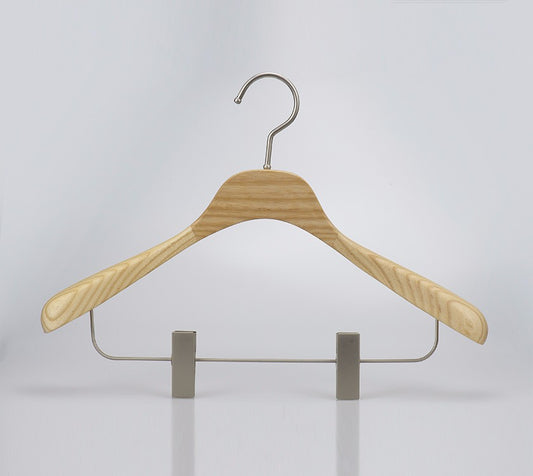 Deluxe Wooden Portable Coat Hanger Rack With Clips
