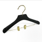 Luxury Rubber Paint Wooden Suit Hanger With Gold Clips