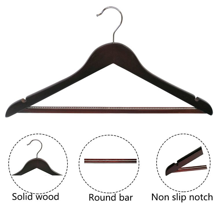Anti Slip Wooden T Shirt Ganger For Top Clothes Display