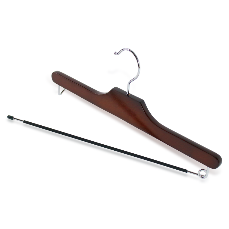 Wooden bottom Hanger With Moving Metal Bar