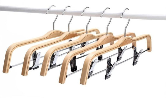 Laminated Plywood Trousers Hanger With Clips