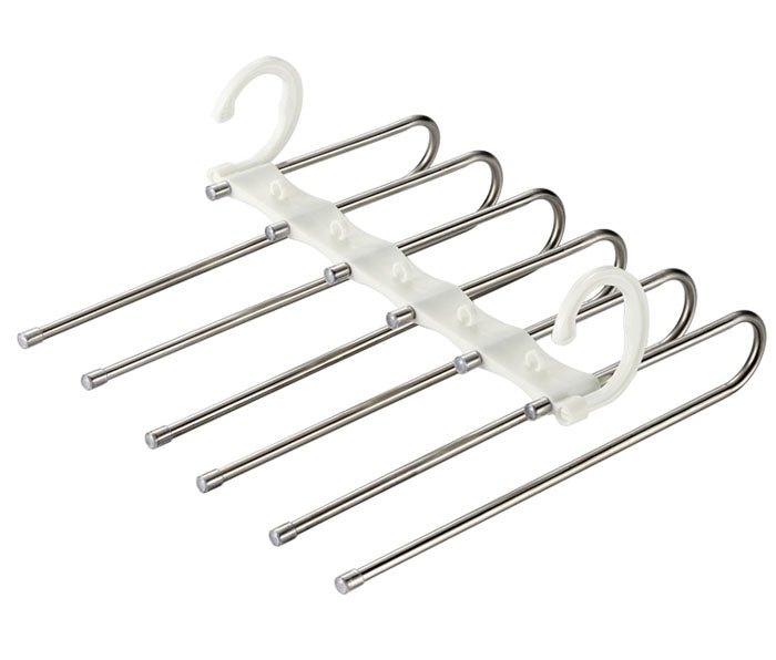 Space Saving 5 layer Multi Functional Metal Pants Hanger