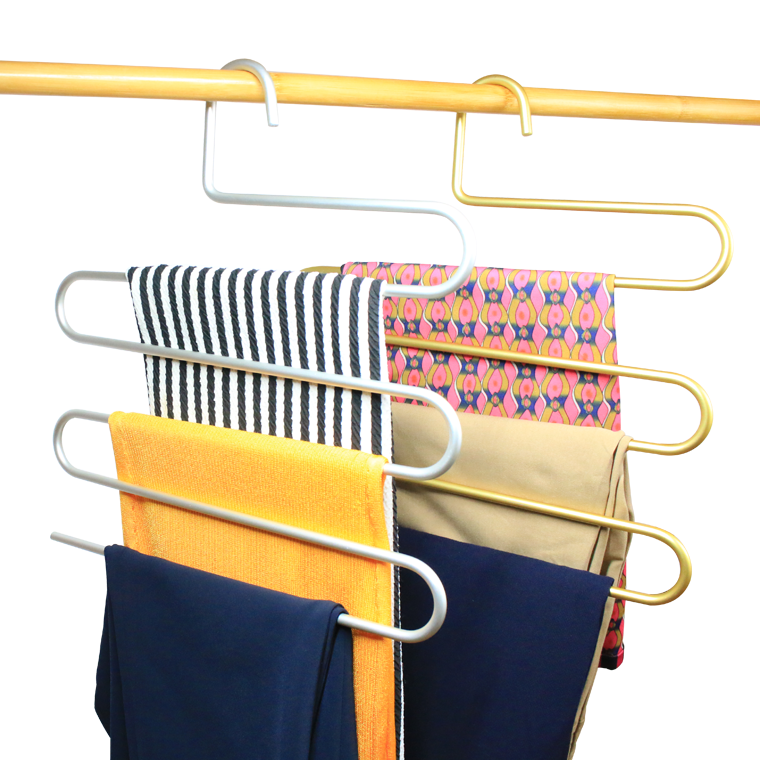 Strong 5 layer Multifunction Gold Heavy Metal pants Hangers